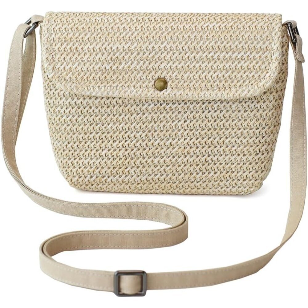 Crossbody Purse PP Straw Small Adjustable Strap Casual Travel Gift